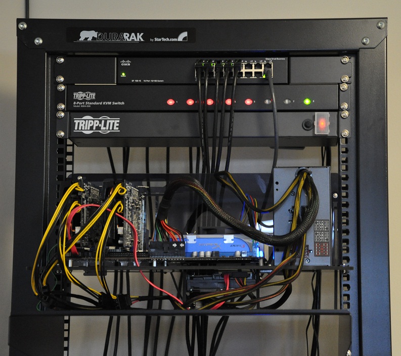 Bitcon miner in rack