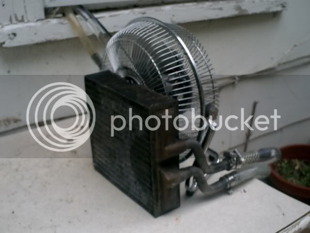 Bitcoin miner with car heating block radiator