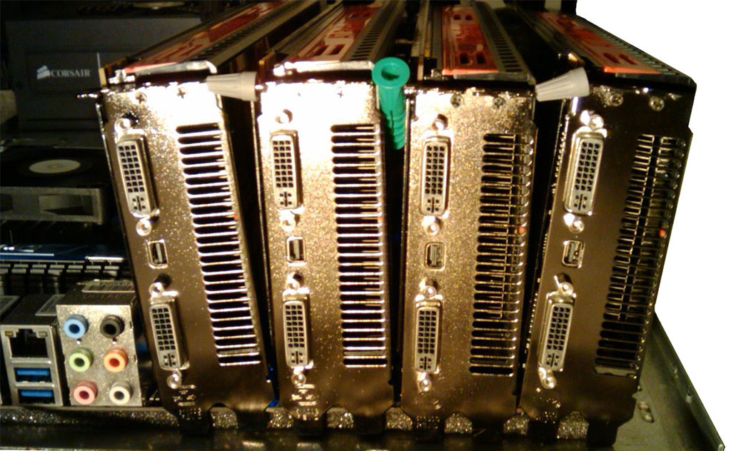 Cooling four ATI Radeon HD 5970s